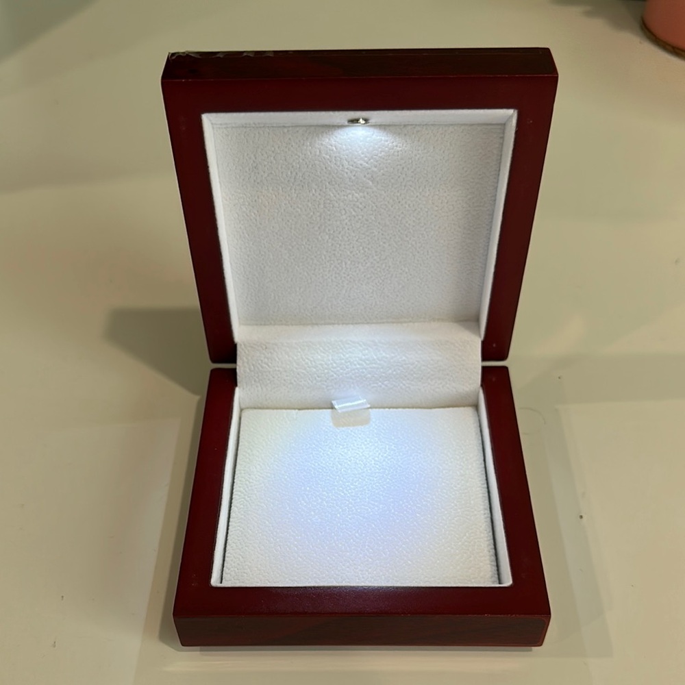 Elegant Wooden Jewelry Box with LED Light